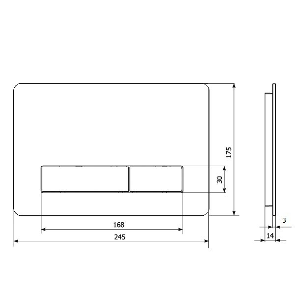 KK-POL 350/PSM/008-00-00 Metal Slim Металлическая панель смыва для инсталляции, цвет шампань