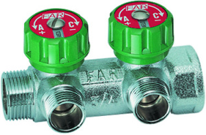 FAR FK 3825 C34 MultiFAR Коллектор регулирующий 3/4", 2 отвода М24х19