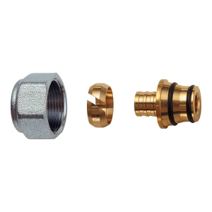 FAR FC 6052 8069  Концовка для труб PEX 20х2,15 , хромнакиднгайка M24x19