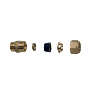 FAR FC 5860 3812  Переходник латунный НР 3/8' с концовкой для медных и стальных труб Ø 12