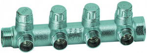 FAR FK 3906 C34 MultiFAR Коллектор запорный 3/4", ВР-НР, 4 отвода М24х19