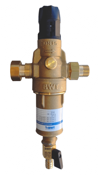 BWT 810560 Protector mini H/R HWS G 1/2" Фильтр механической очистки горячей воды, с редуктором давления  100 мкм