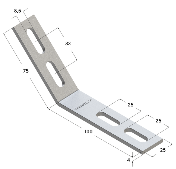 TERMOCLIP 09121001 Уголок 45˚ 28 4F4 75x25x100, 4 мм