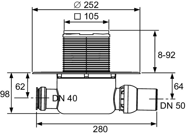 TECE 3601200 TECEdrainpoint S 120 Трап дренажный, с универсальным фланцем Seal System